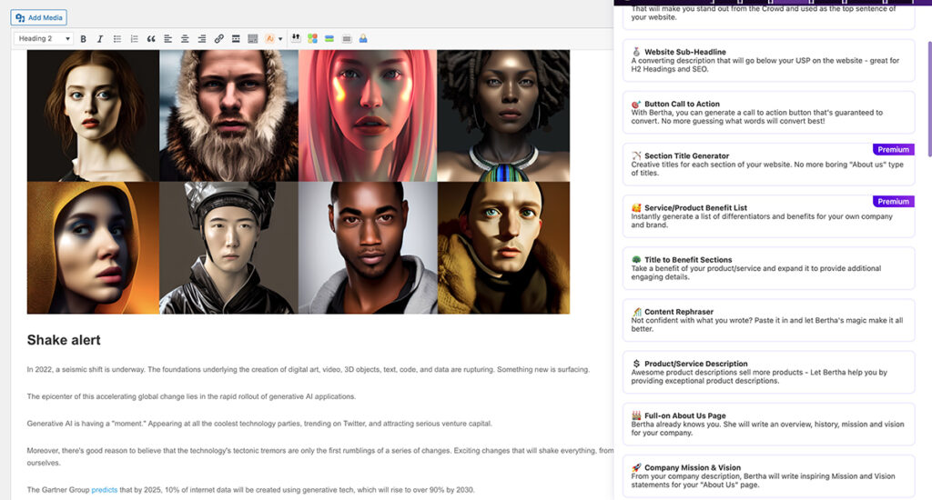 a screen shot of the website with a variety of people
